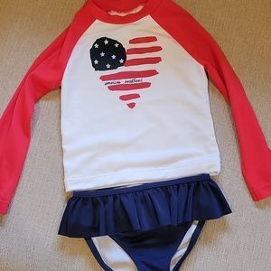Gymboree Rashguard bathing suit set 2T